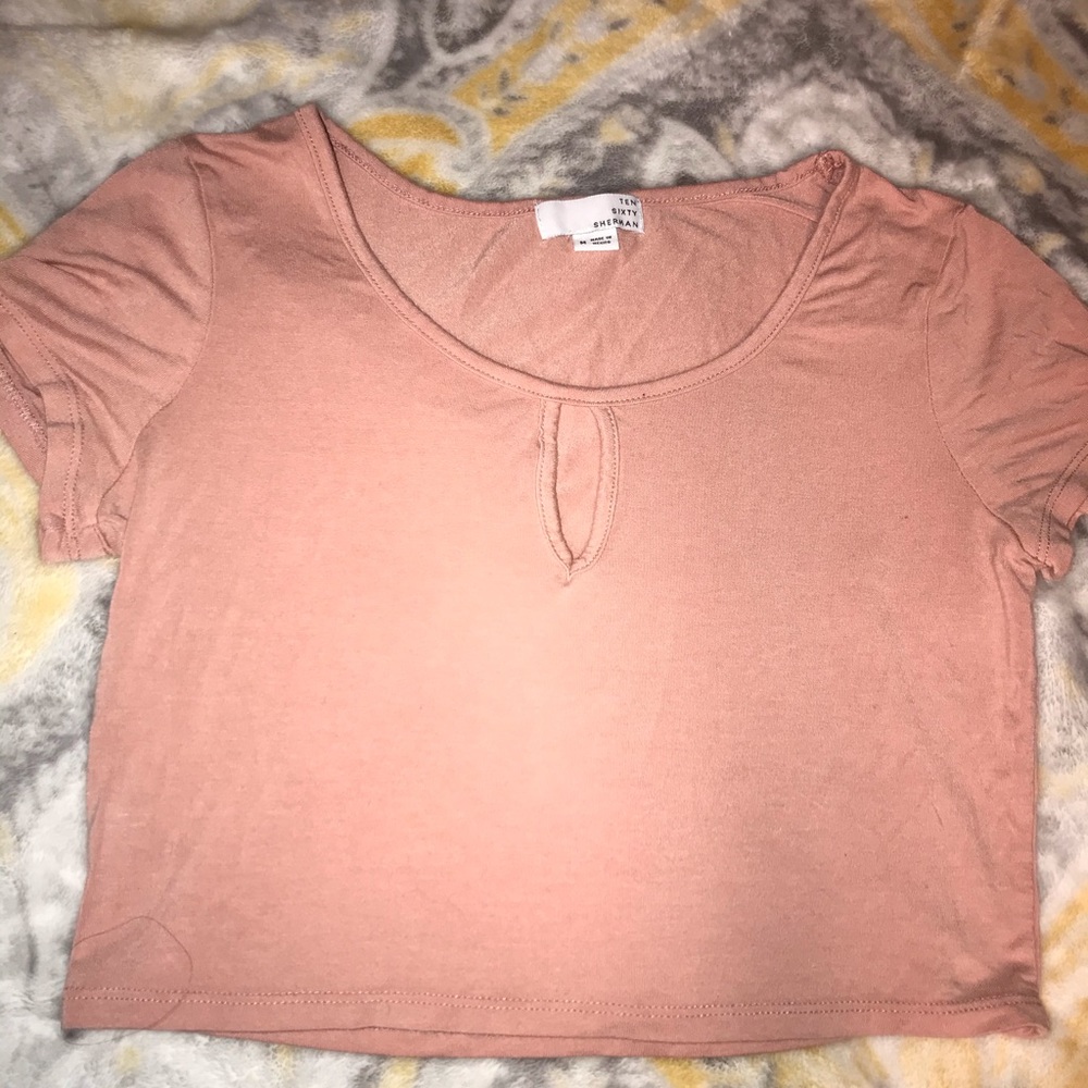Nude pink crop top